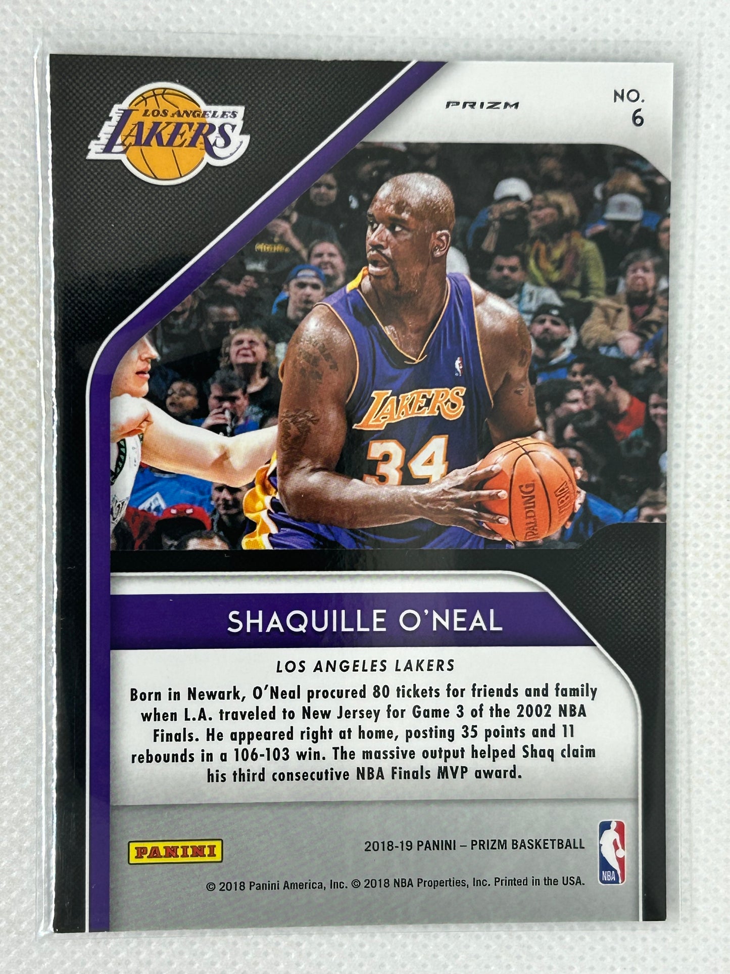 2018-19 Panini Prizm Hall Monitors Silver #6 Shaquille O'Neal Los Angeles Lakers