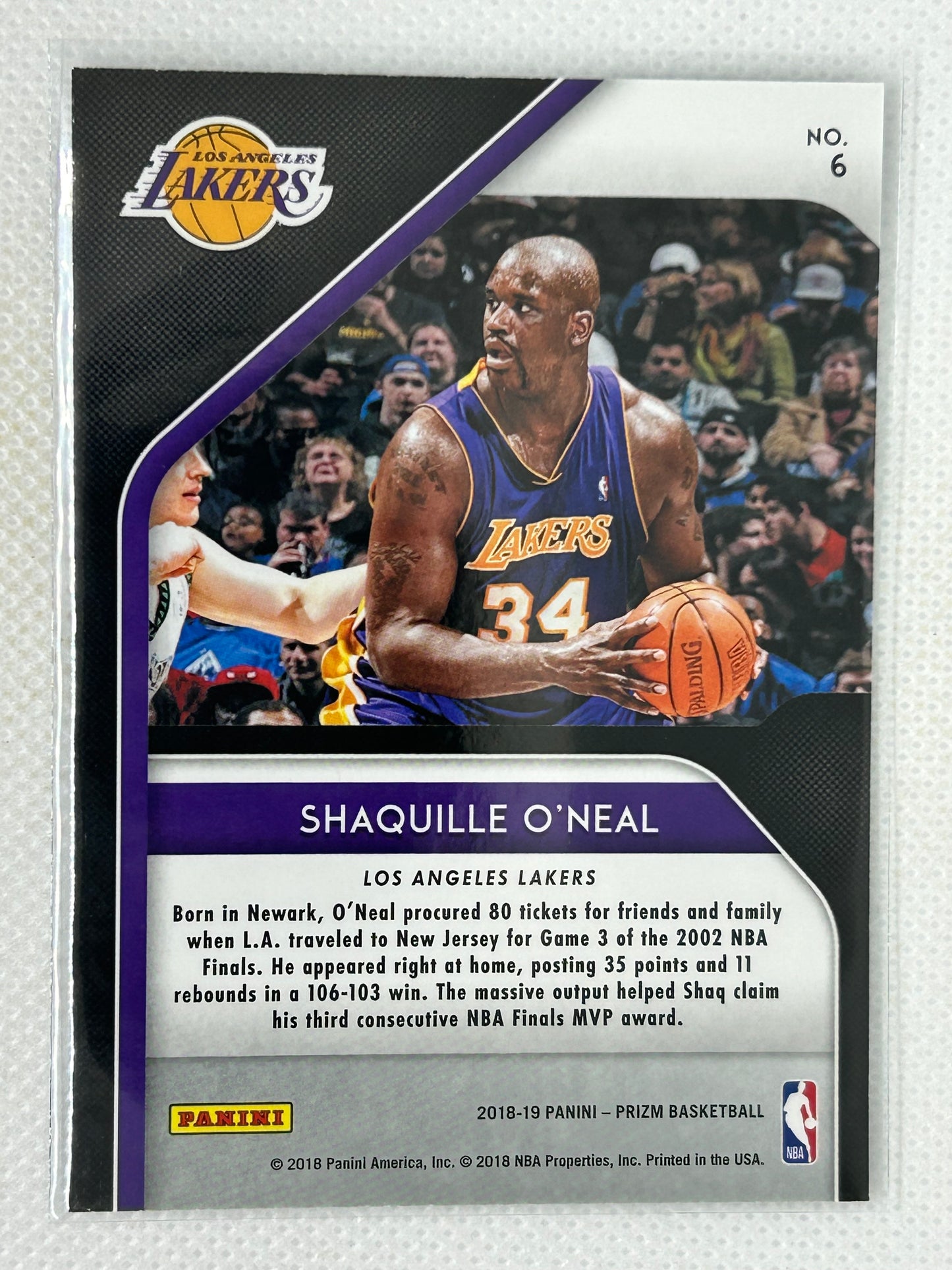 2018-19 Panini Prizm Hall Monitors #6 Shaquille O'Neal Los Angeles Lakers