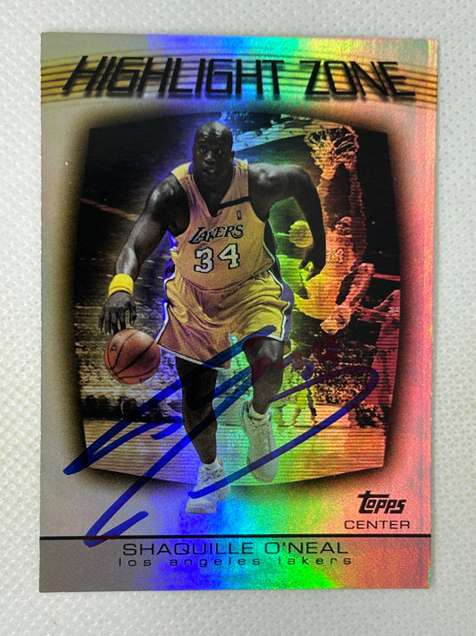 2003-04 Topps Highlight Zone #HZ-2 Shaquille O'Neal Los Angeles Lakers Signed Card