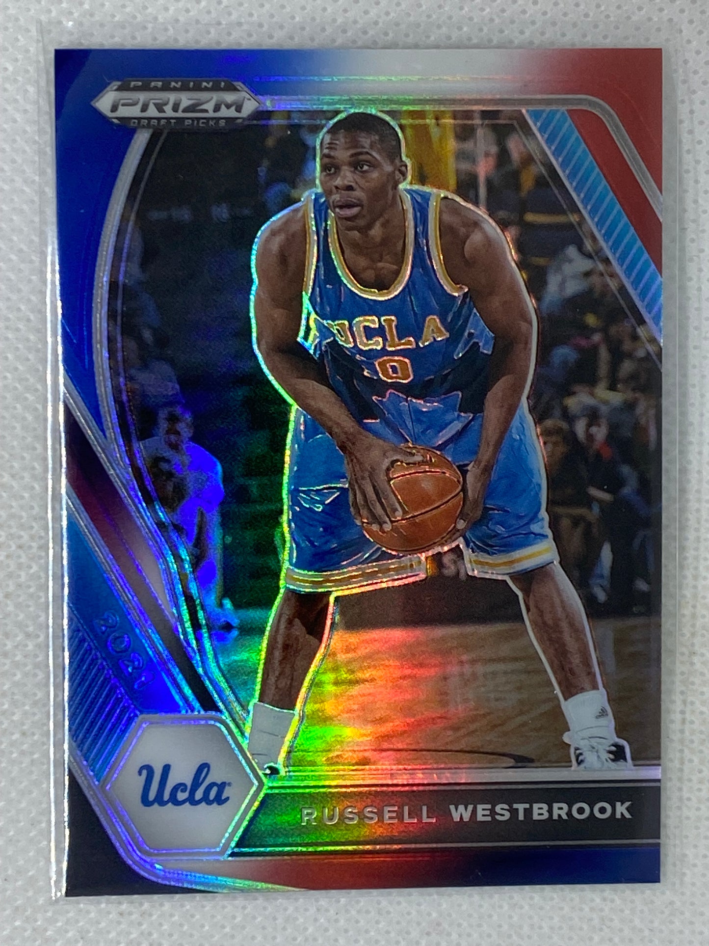 2021 Panini Prizm Draft Picks Red White & Blue Russell Westbrook #54 UCLA Bruins