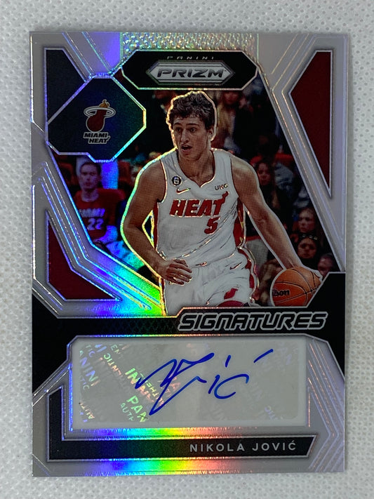 2023-24 Panini Prizm Signatures Prizms Silver #41 Nikola Jovic Autograph Miami Heat