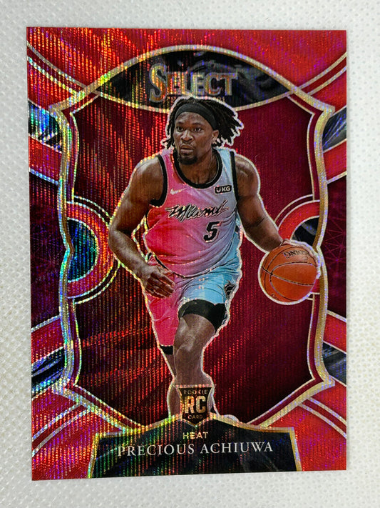 2020-21 Panini Select Concourse Red Wave Prizm Precious Achiuwa #80 Rookie Miami Heat