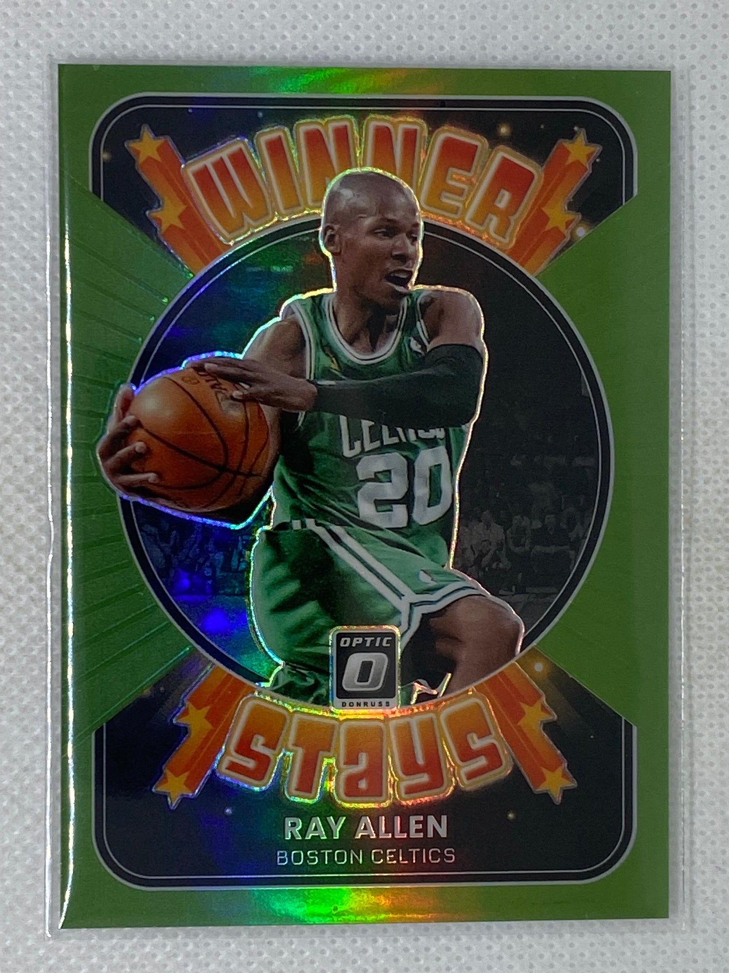 2021-22 Panini Optic Winner Stays Lime Green /149 Ray Allen Boston Celtics