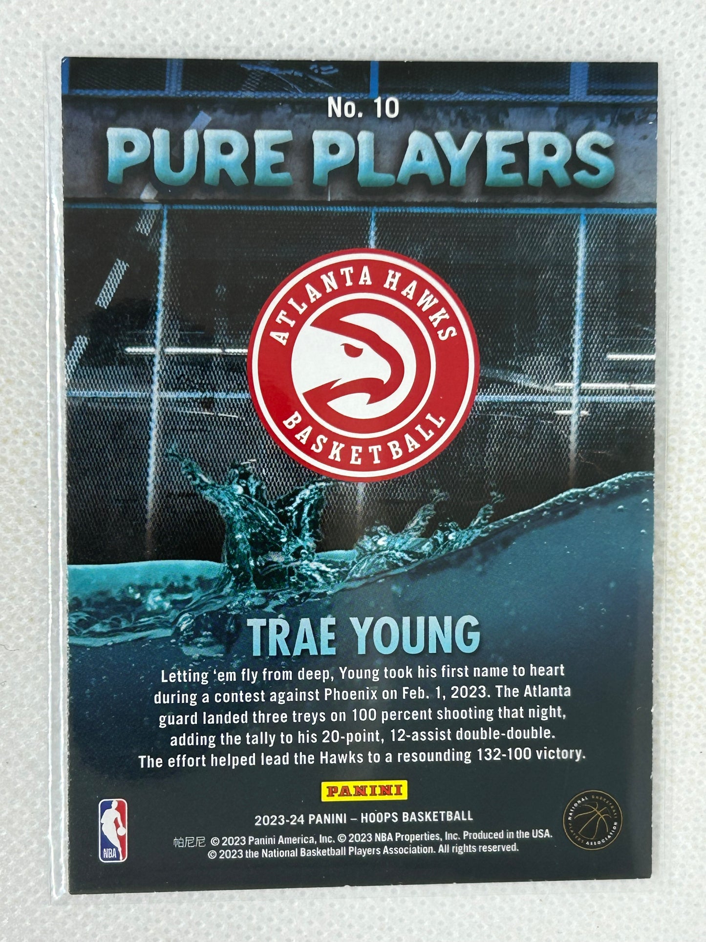 2023-24 Panini Hoops Winter Pure Players #10 Trae Young Atlanta Hawks