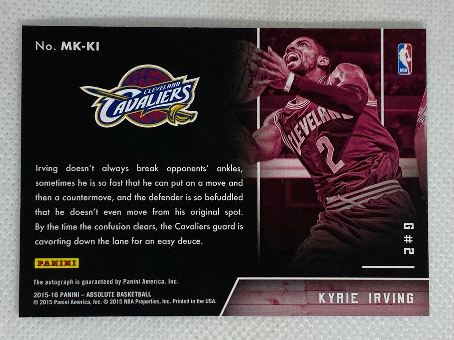 2015-16 Panini Absolute Memorabilia Marks of Fame Kyrie Irving /25 Autograph #MK-KI