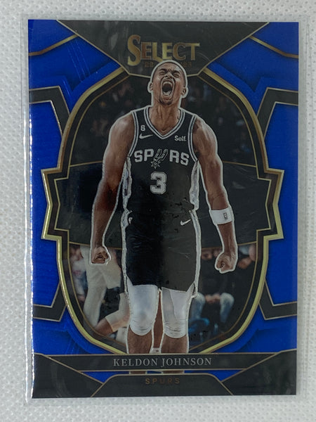 2022-23 Panini Select Blue Keldon Johnson #54 San Antonio Spurs