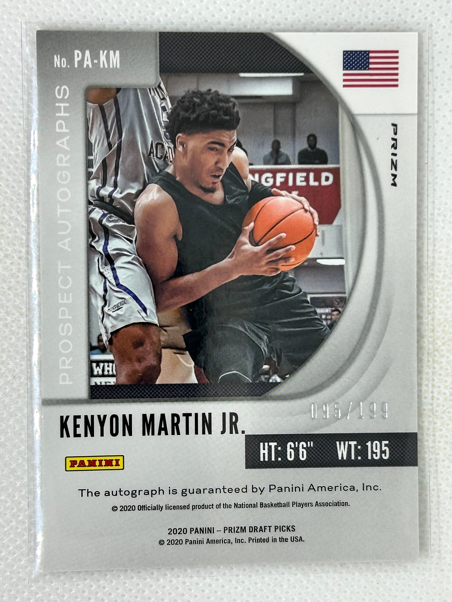 2020 Panini Draft Picks Autograph Red /199 PA-KM Kenyon Martin Jr Houston Rockets