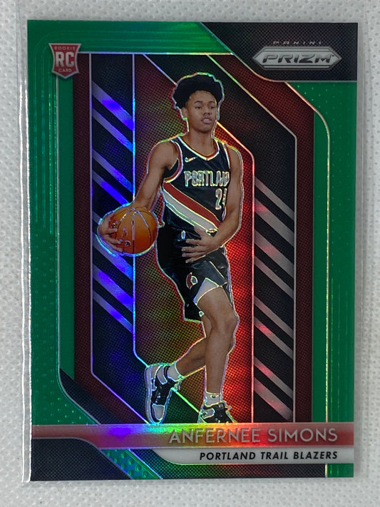 2018-19 Prizm Anfernee Simons Green Prizm Rookie RC #61 Portland Trail Blazers SP