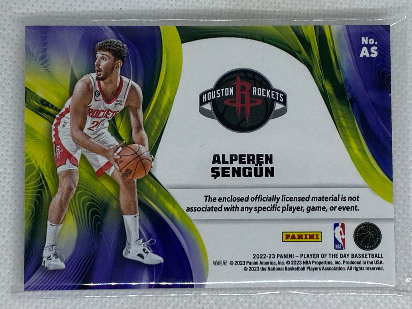 2022-23 Panini Player of the Day Jumbo Memorabilia /99 Alperen Sengun #AS Houston Rockets