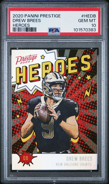 2021 Panini Mosaic Reactive Orange Man of the Year Drew Brees #264 New Orleans Saints PSA 10