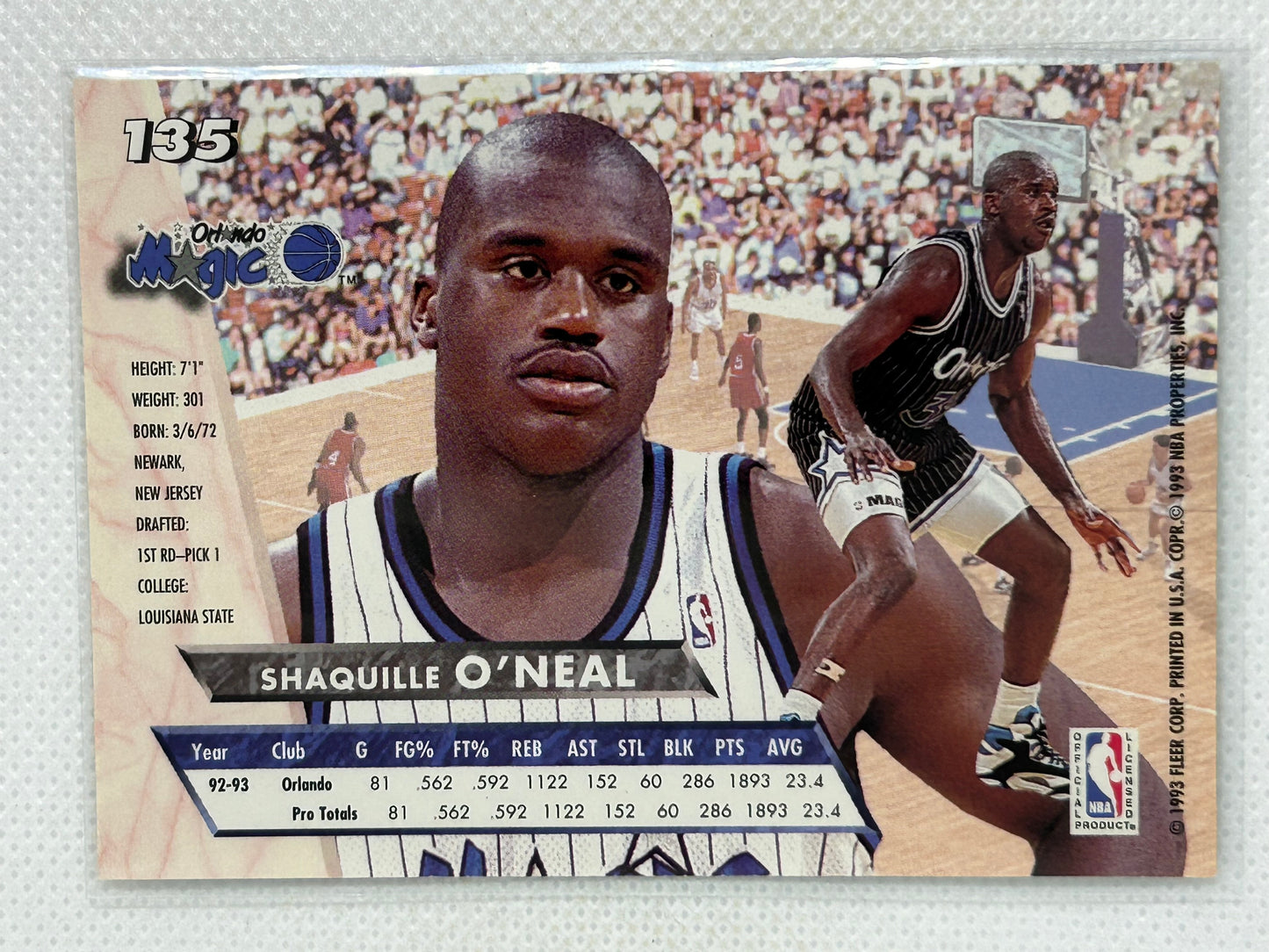 1993-94 Fleer Ultra #135 Shaquille O'Neal Orlando Magic