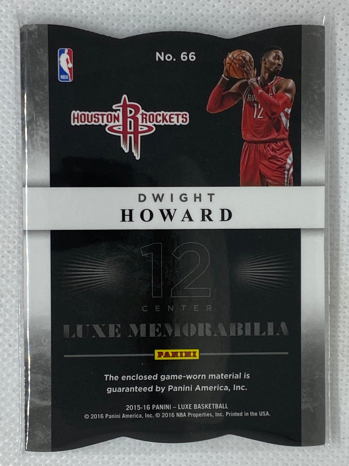 2015-16 Panini Luxe Memorabilia Die-Cuts Red #66 Dwight Howard /99