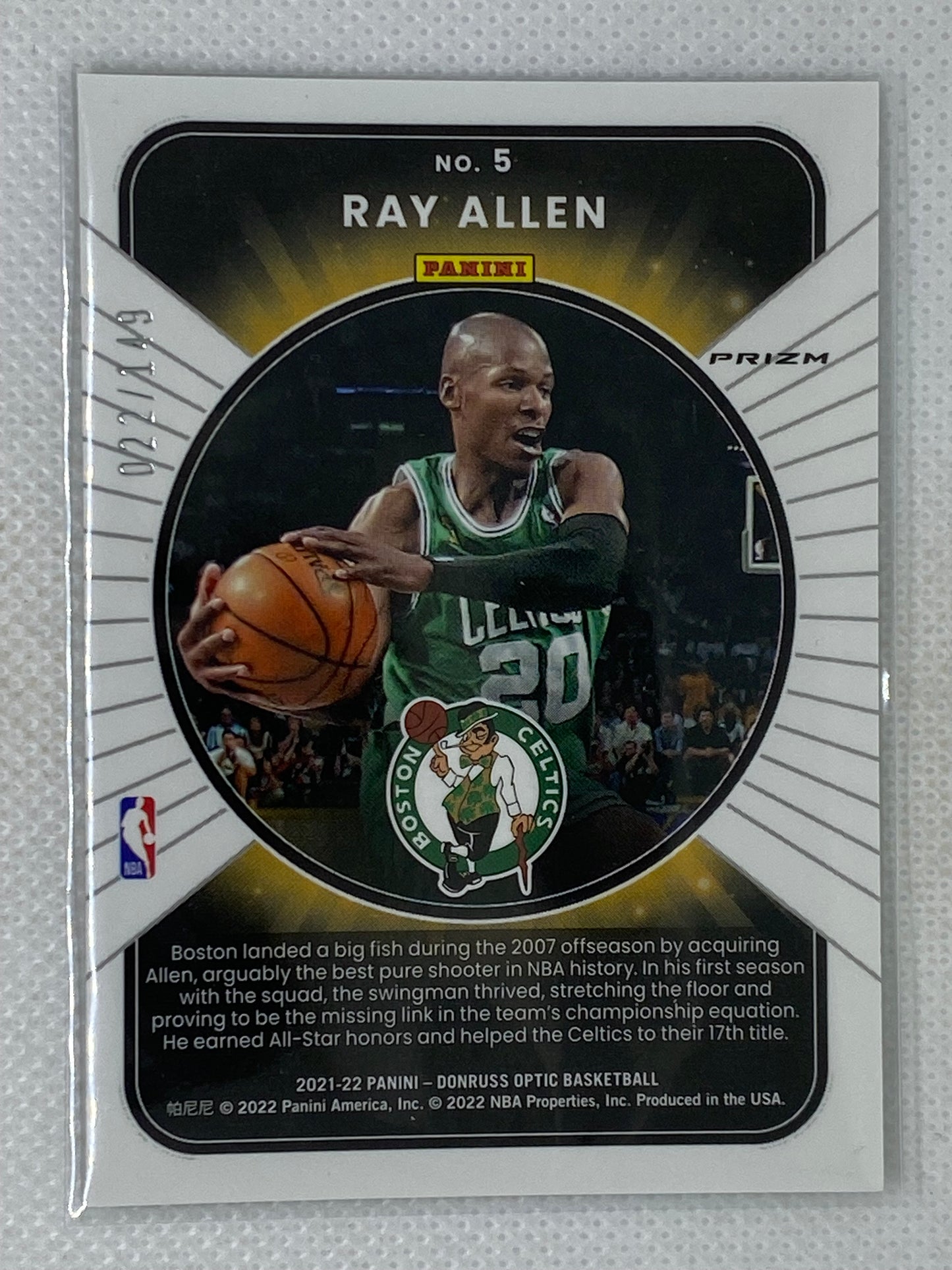 2021-22 Panini Optic Winner Stays Lime Green /149 Ray Allen Boston Celtics