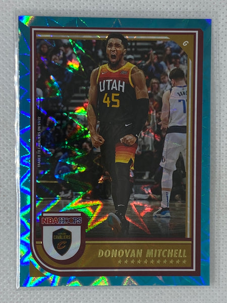 2022-23 Panini NBA Hoops Donovan Mitchell Teal Explosion #215 Cleveland Cavaliers