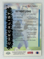 1993 Upper Deck #80 Barry Sanders Lions Checklist Detroit Lions