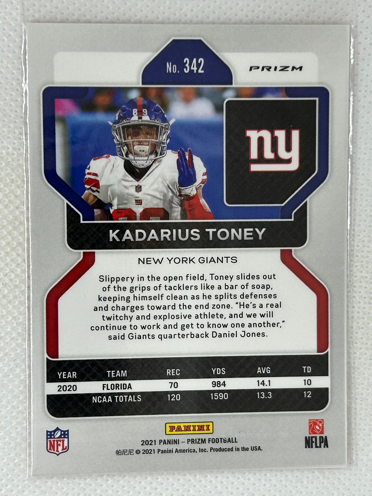 2021 Panini Prizm Orange Lazer Rookie #342 Kadarius Toney New York Giants