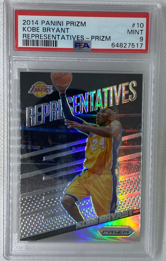 2014 Panini Prizm Representatives Silver Prizm Kobe Bryant PSA 9 Lakers #10