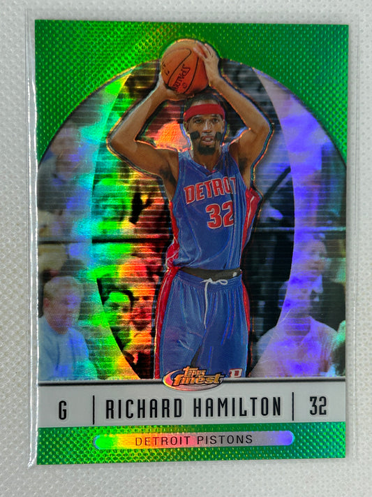 2006-07 Topps Finest Green Refractor /199 Richard Hamilton #23 Detroit Pistons