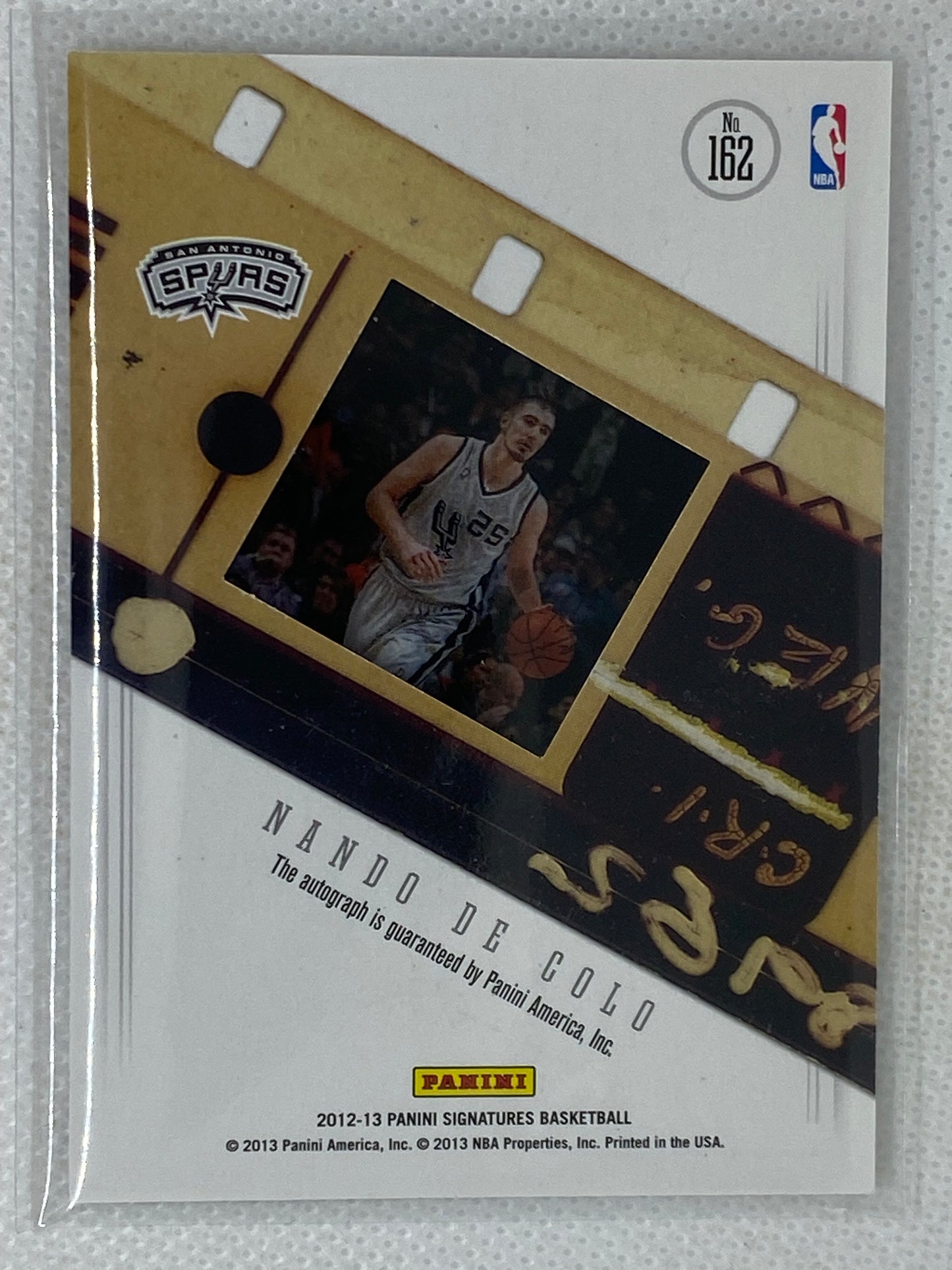 2012-13 Panini Signatures Signatures Film Nando De Colo #162 Rookie Autograph San Antonio Spurs