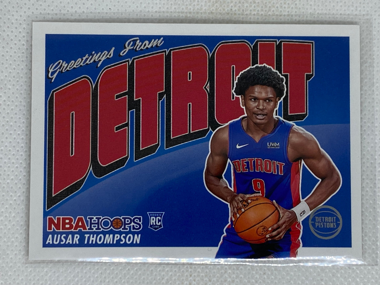 2023-24 Panini NBA Hoops Greetings From Ausar Thompson #13 Detroit Pistons