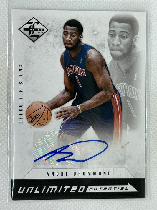 2012-13 Panini Limited Unlimited Potential Rookie Autograph Andre Drummond #19 /199 Detroit Pistons