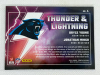 2023 Panini Zenith Rookie Thunder & Lightning #4 Bryce Young Jonathan Mingo Carolina Panthers