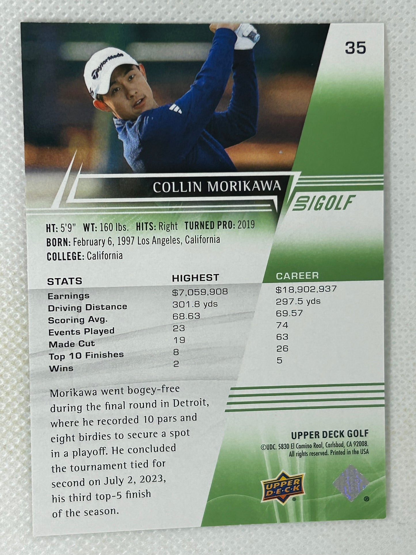 2024 Upper Deck Collin Morikawa #35