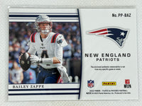 2022 Panini Plates & Patches Relic PP-BAZ /240 Bailey Zappe New England Patriots