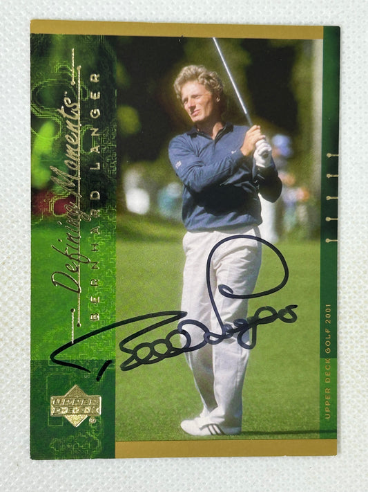 2001 Upper Deck Defining Moments Bernhard Langer #135 Signed Card