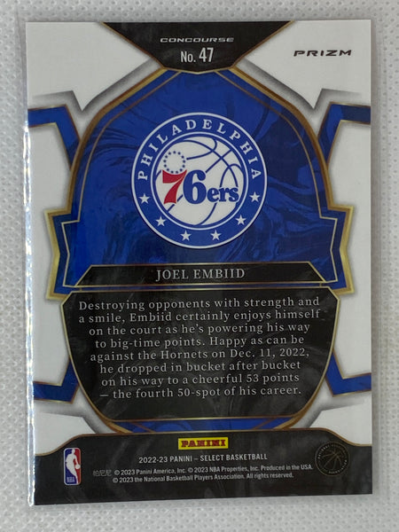 2022-23 Panini Select Orange Shimmer Joel Embiid #47 Philadelphia