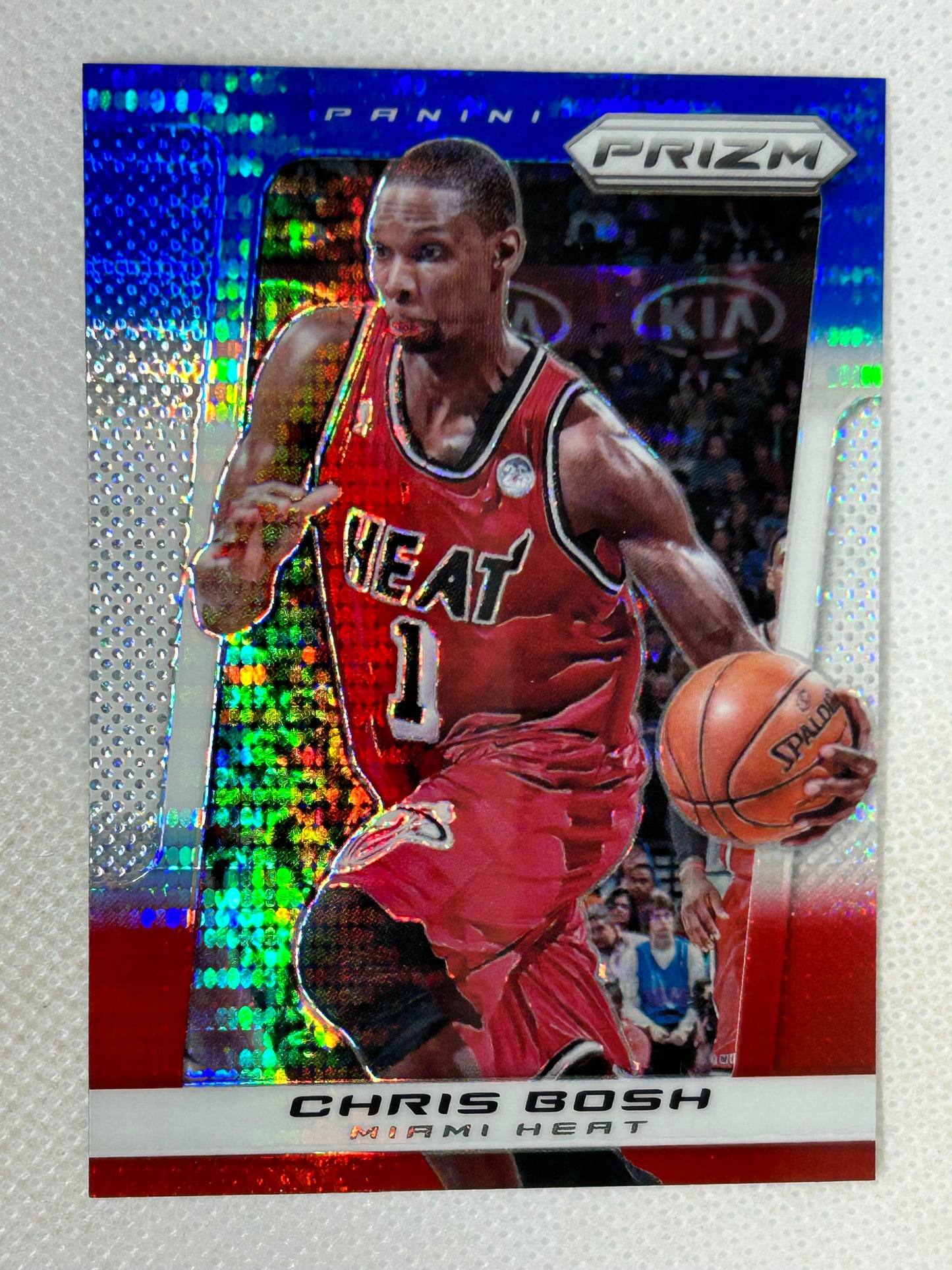 2013-14 Panini Prizm Blue White & Red Pulsar Prizms Chris Bosh #9 Miami Heat