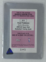 2004-05 Topps Total Basketball Rookie Card Magenta Printing Plate 1/1 Pavel Podkolzin #311