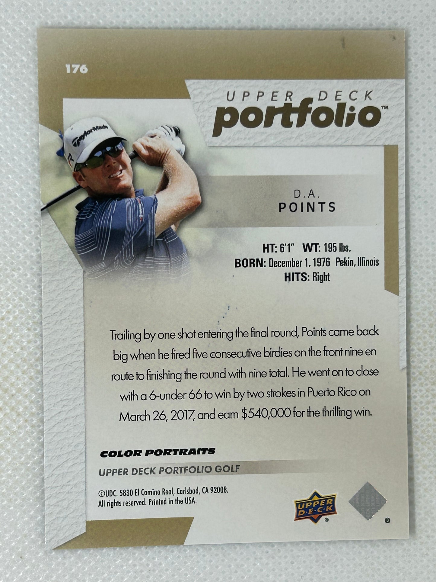 2024 Upper Deck Portfolio Golf DA Points #44 Signed Card