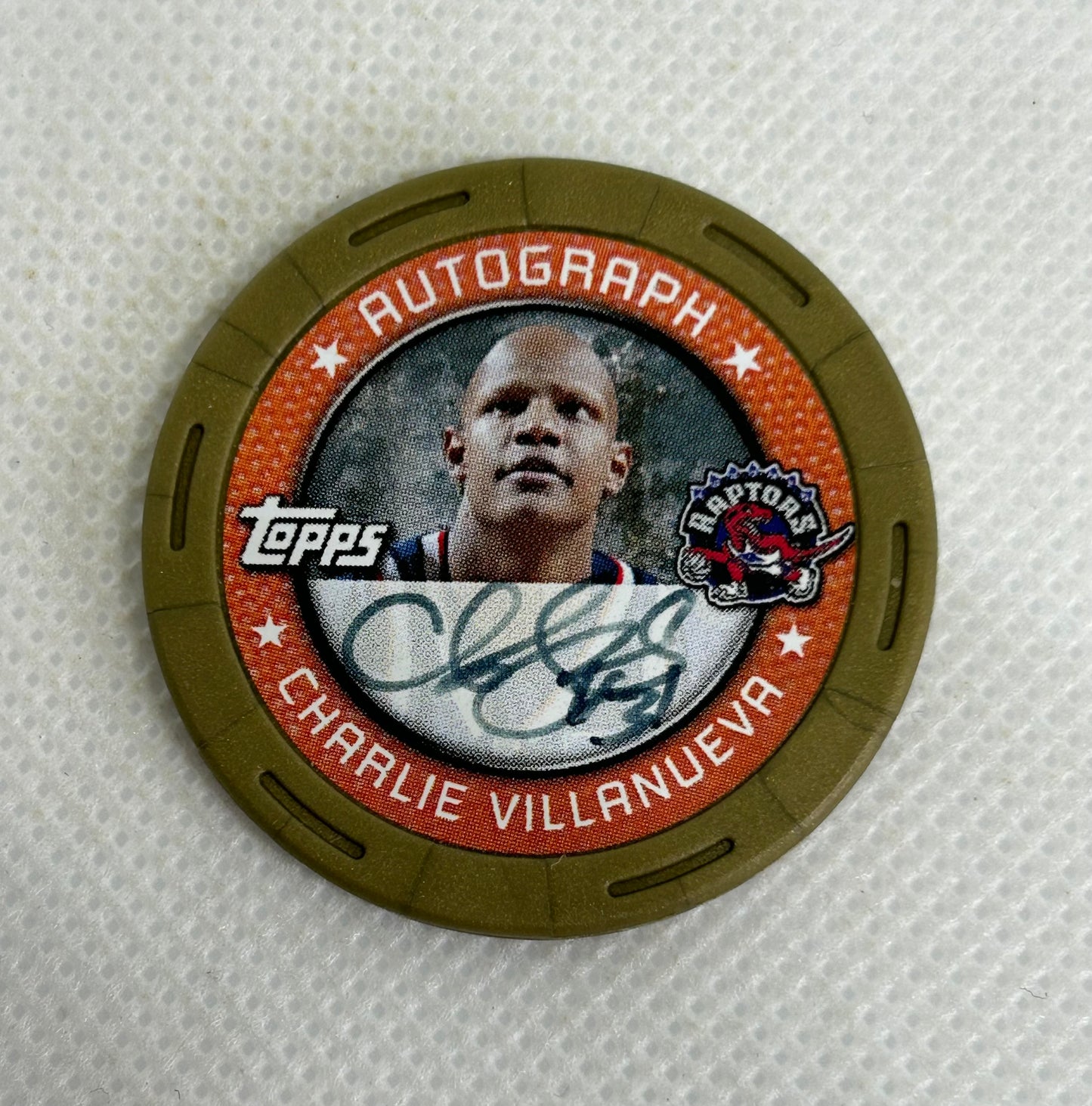 2005-06 Topps NBA Collector Poker Chips Autograph Rare Charlie Villanueva /100 Toronto Raptors