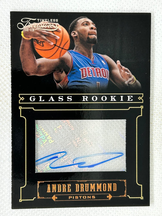 2012-13 Panini Timeless Treasures Glass Rookie Autograph #152 Andre Drummond /499 Detroit Pistons