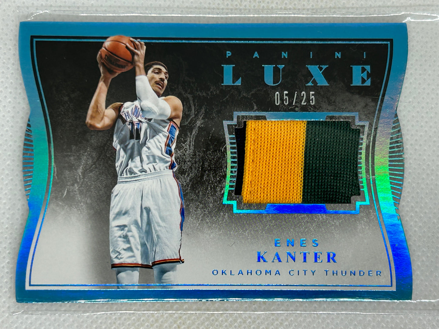 2015-16 Panini Luxe Memorabilia Die-Cuts Teal /25 Enes Kanter #8 Oklahoma City Thunder