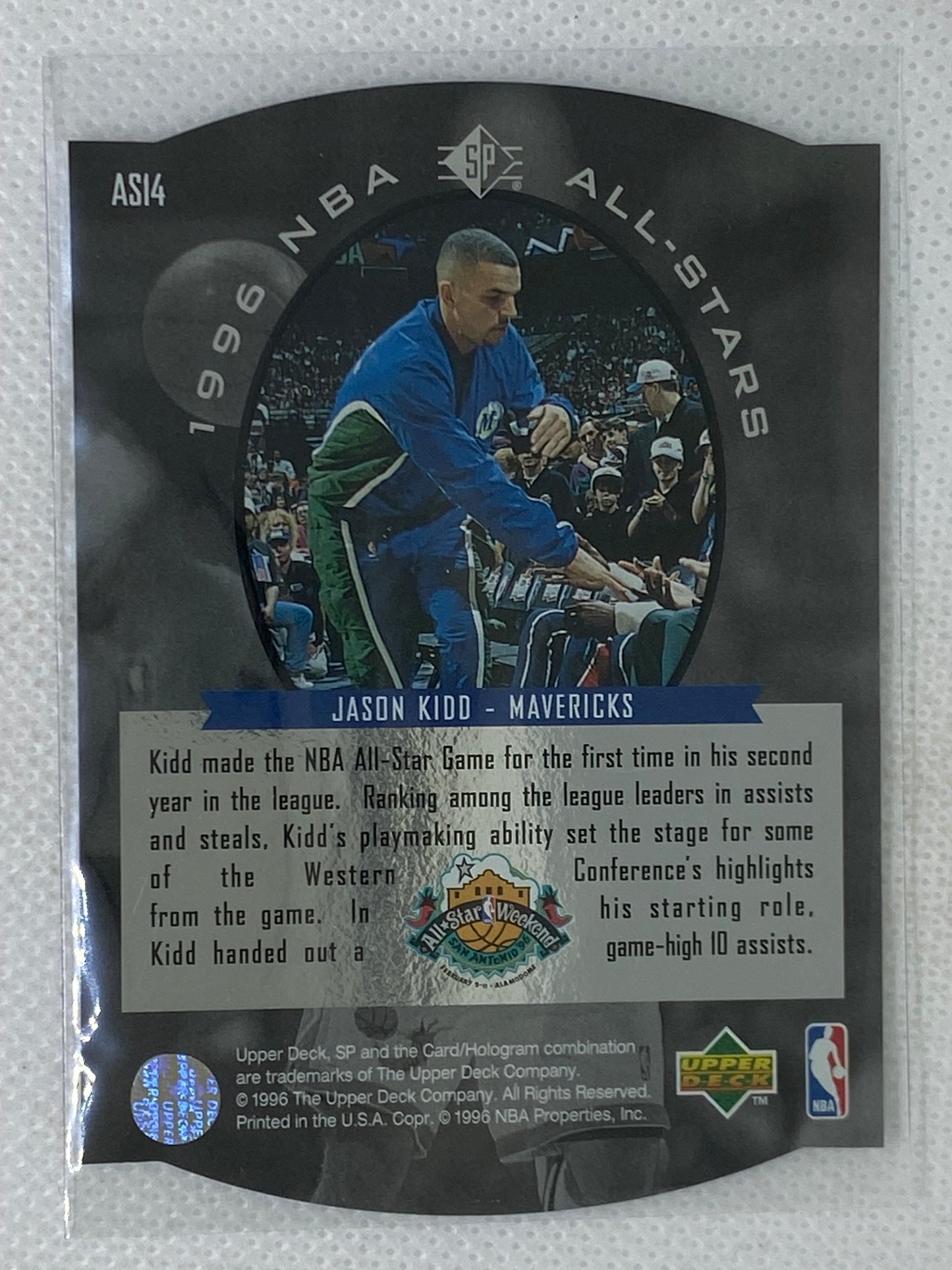 1996 Upper Deck SP NBA ALL-STARS Jason Kidd Die Cut #AS14 Dallas Mavericks