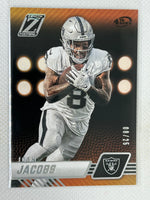 2023 Panini Zenith Black 4th Down /25 Jersey Numbered #54 Josh Jacobs Las Vegas Raiders