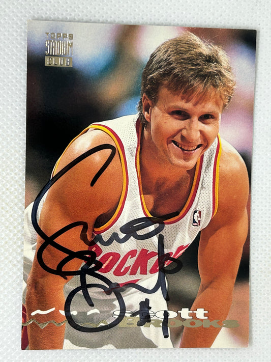 1993-94 Stadium Club #37 Scott Brooks Houston Rockets Signed Card