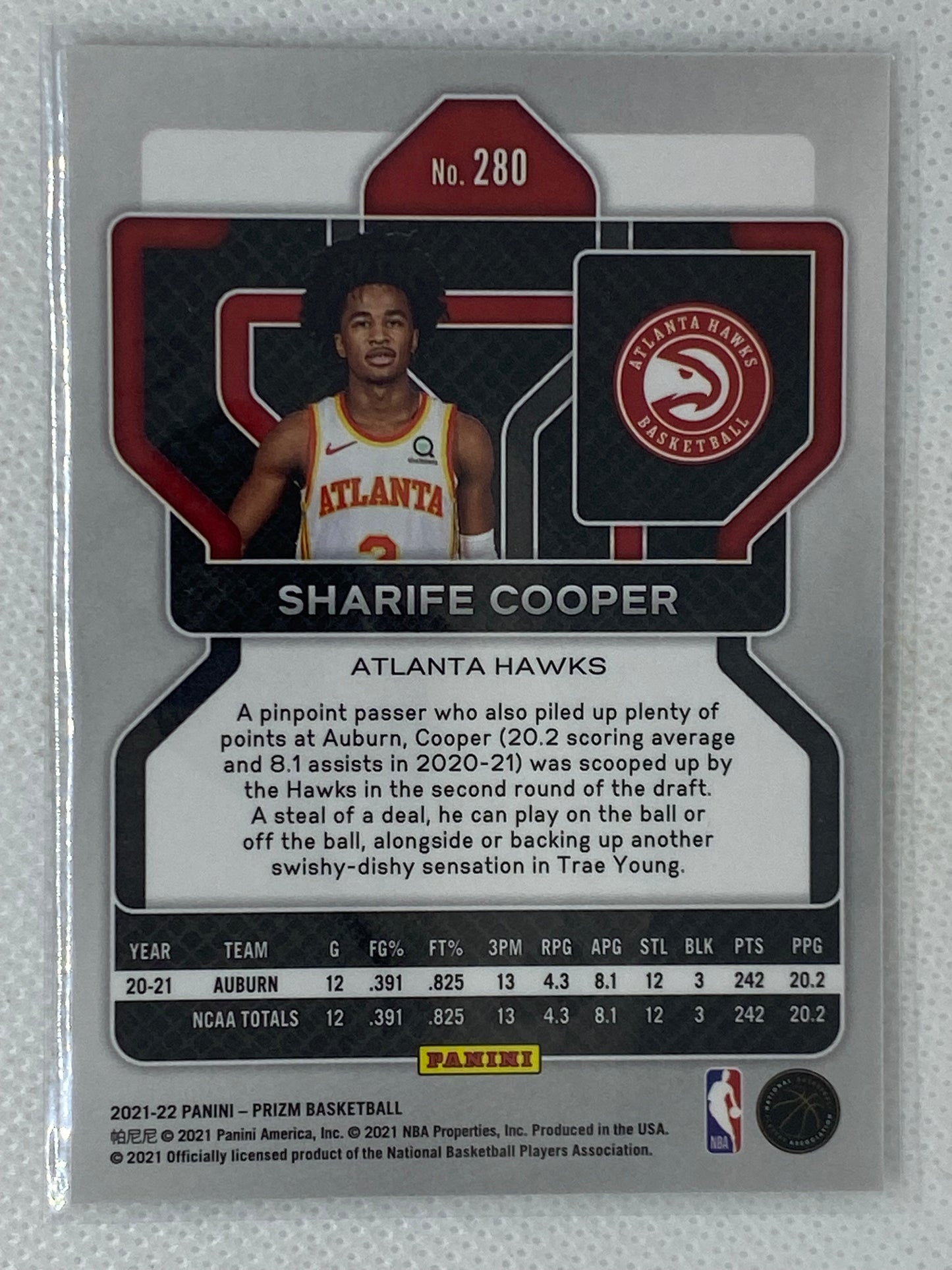 2021-22 Panini Prizm Rookie Sharife Cooper #280 Atlanta Hawks