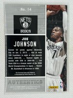 2013-14 NBA Hoops Basketball Authentics Jersey Relic #14 Joe Johnson Brooklyn Nets