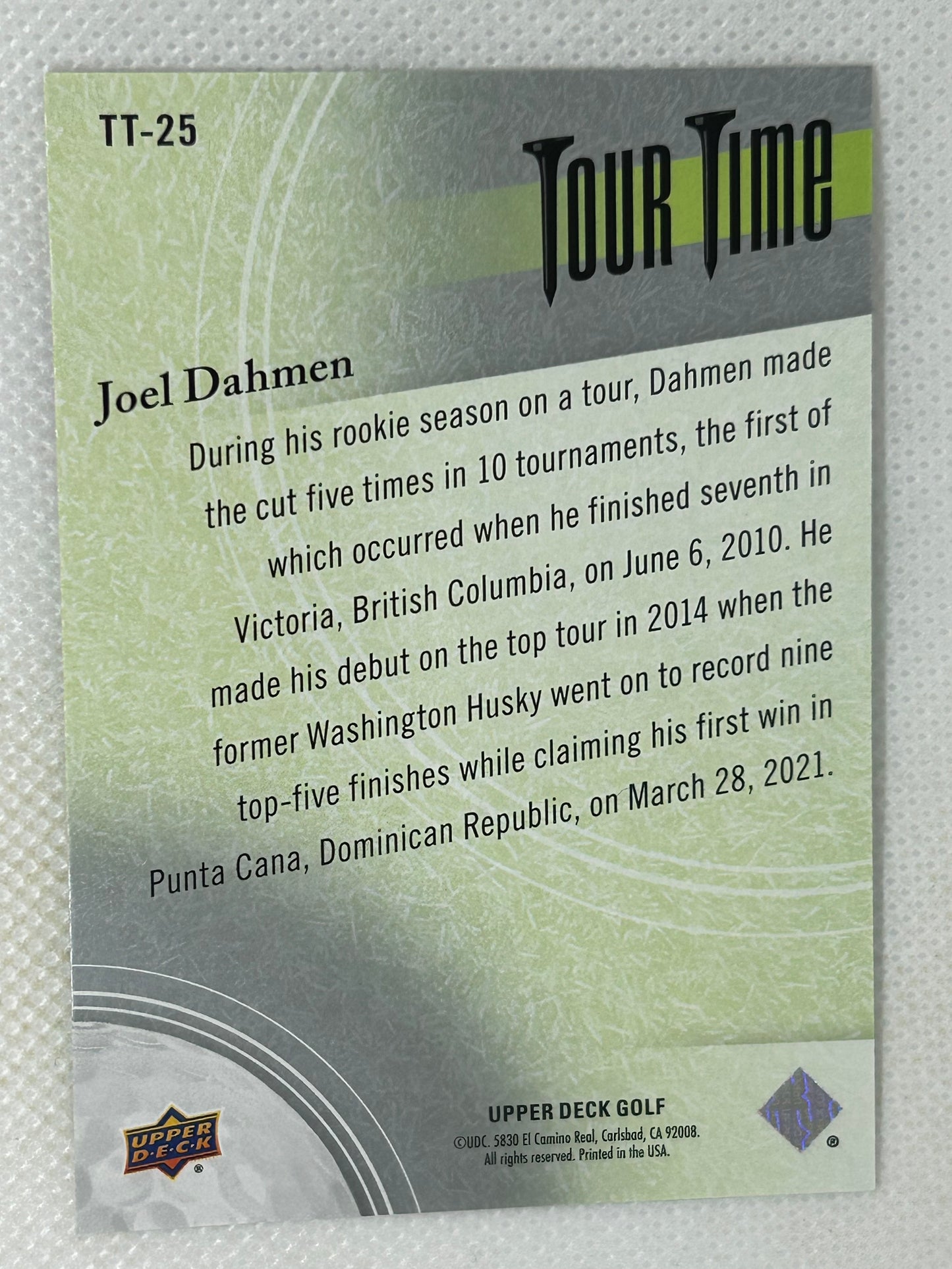 2024 Upper Deck Tour Time Joel Dahmen #TT-25