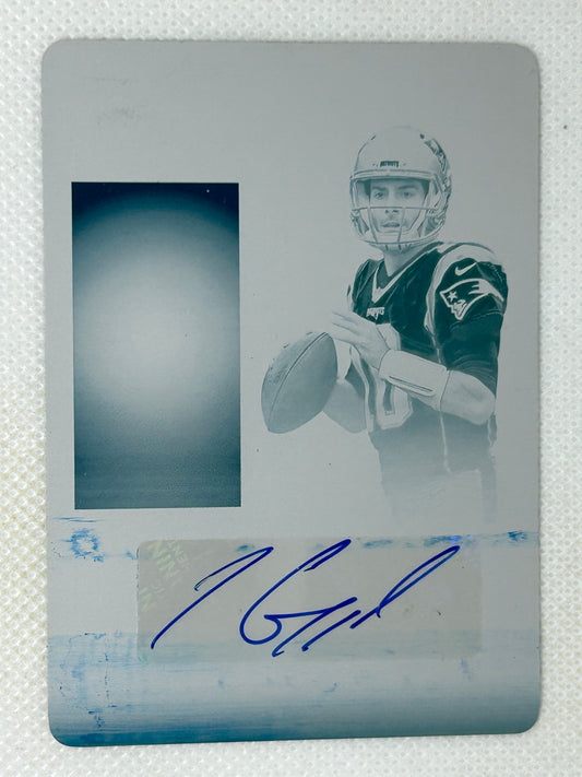 2017 Panini Preferred #327 Jimmy Garoppolo Printing Plates Cyan Autograph 1/1 New England Patriots