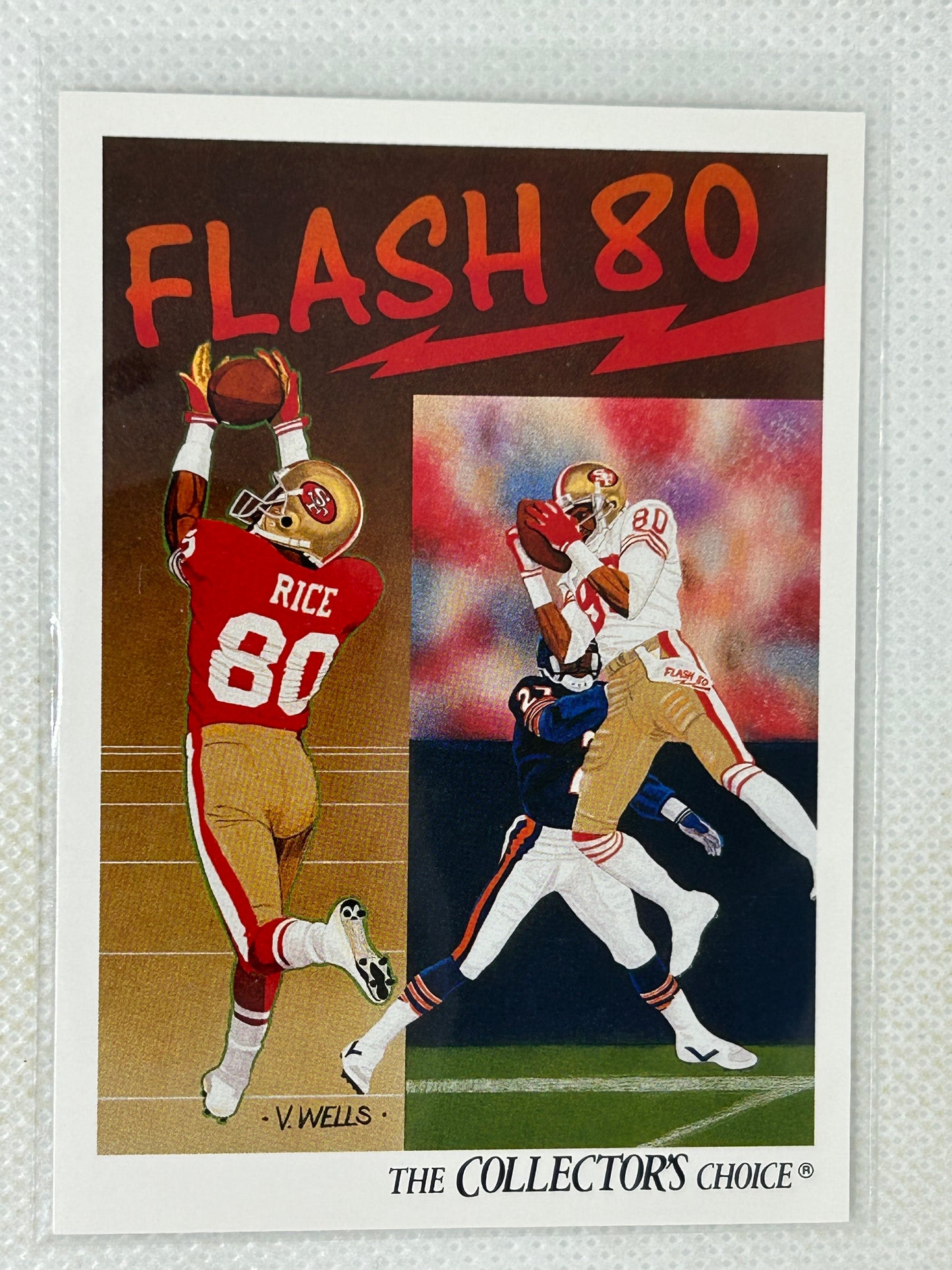 1991 Upperdeck Collectors Choice Flash 80 Jerry Rice & San Francisco 49ers Team Checklist #86