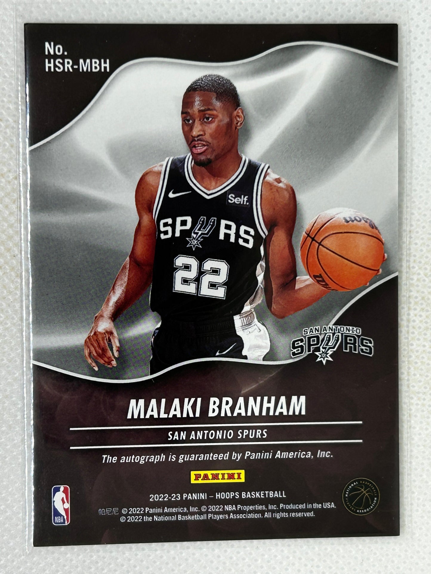 2022-23 Panini Hoops Hot Signatures HSR-MBH Malaki Branham San Antonio Spurs