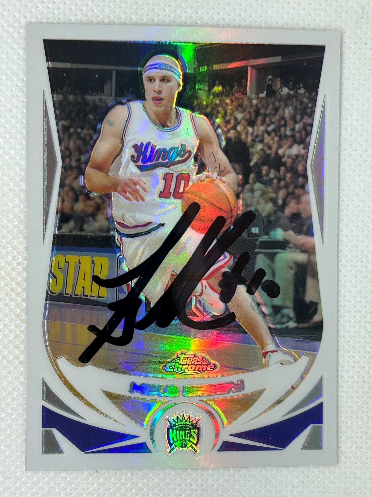 2006-07 Topps Chrome Silver Refractor #80 Mike Bibby Sacramento Kings Signed Card