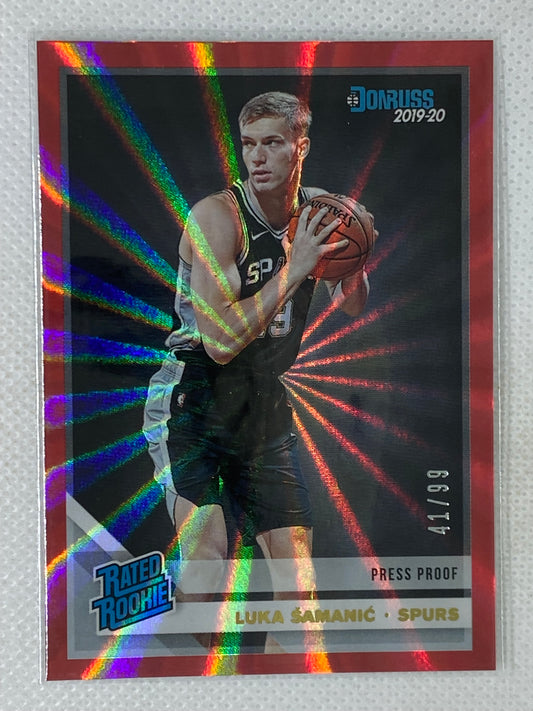 2019-20 Panini Donruss Luka Samanic Pink Lazer Rookie /99 #218