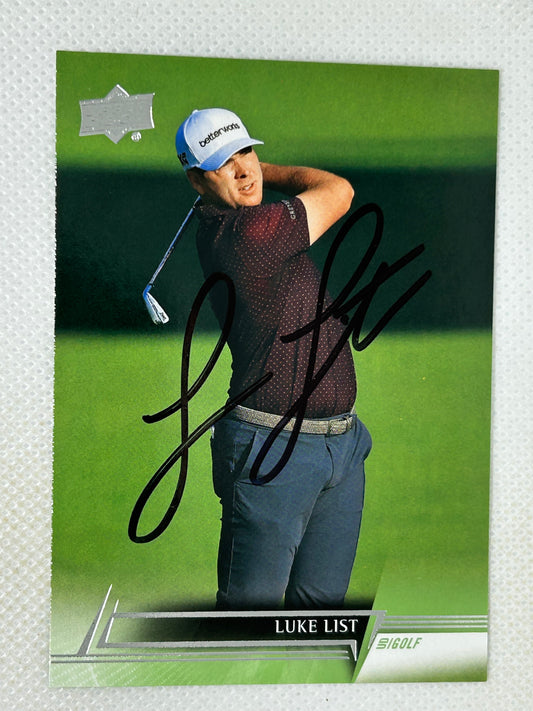 2024 Upperdeck Golf Luke List #32 Signed Card