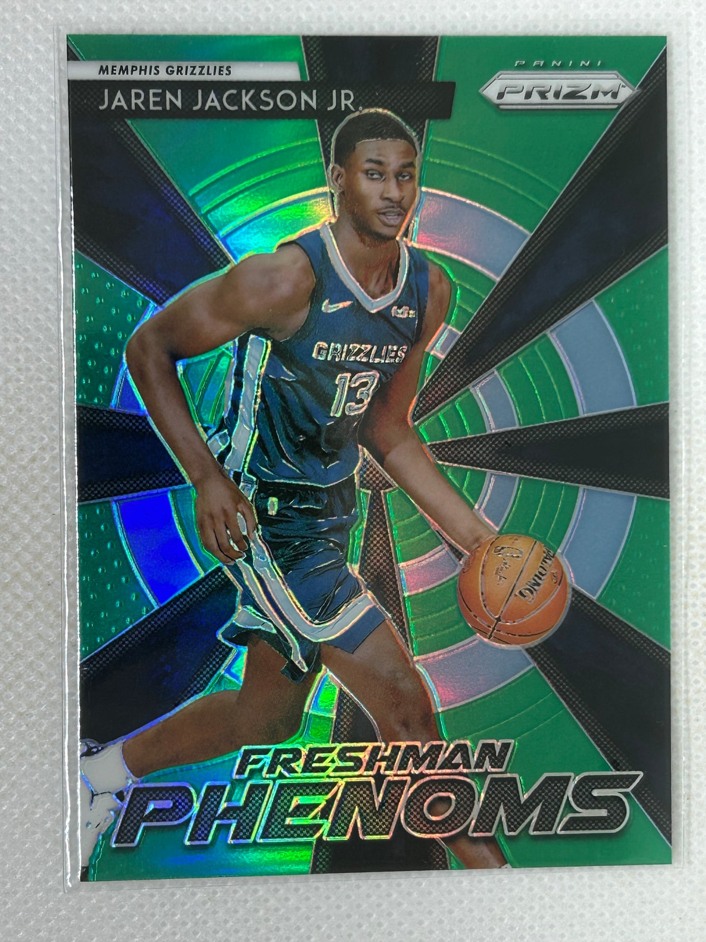 2018-19 Panini Prizm Green Freshman Phenoms Rookie #22 Jaren Jackson Jr Memphis Grizzlies