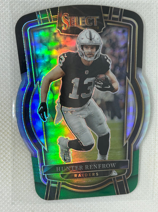 2022 Panini Select Club Level Black & Green Prizm Die-Cut #249 Hunter Renfrow Las Vegas Raiders